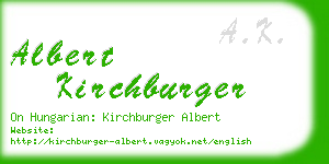 albert kirchburger business card